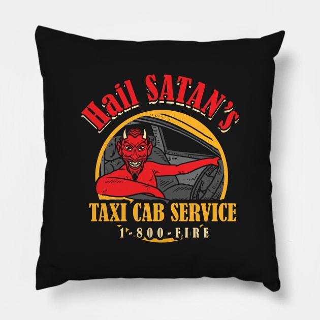 Hail Satan's Taxis Pillow by dumbshirts