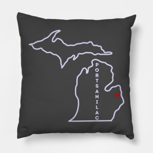 Port Sanilac MI Love (Lavendar) Pillow