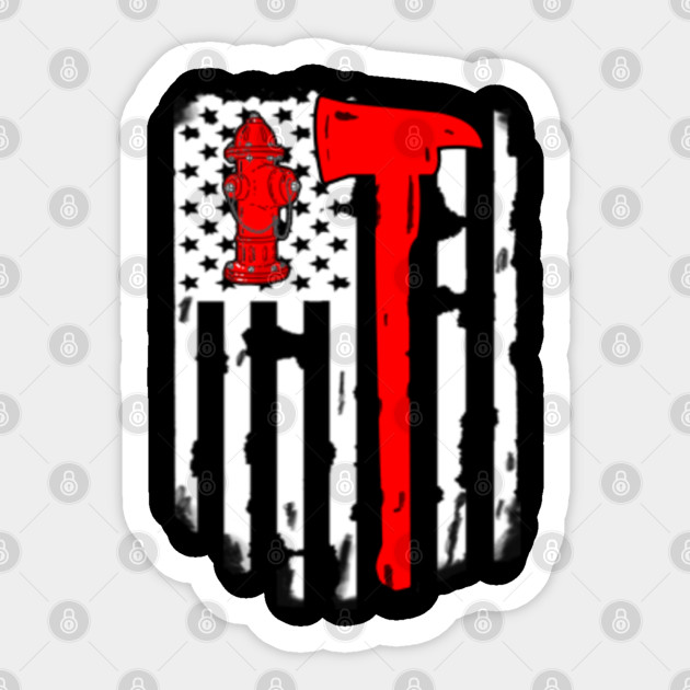 Firefighter American Flag Firefighter Sticker Teepublic