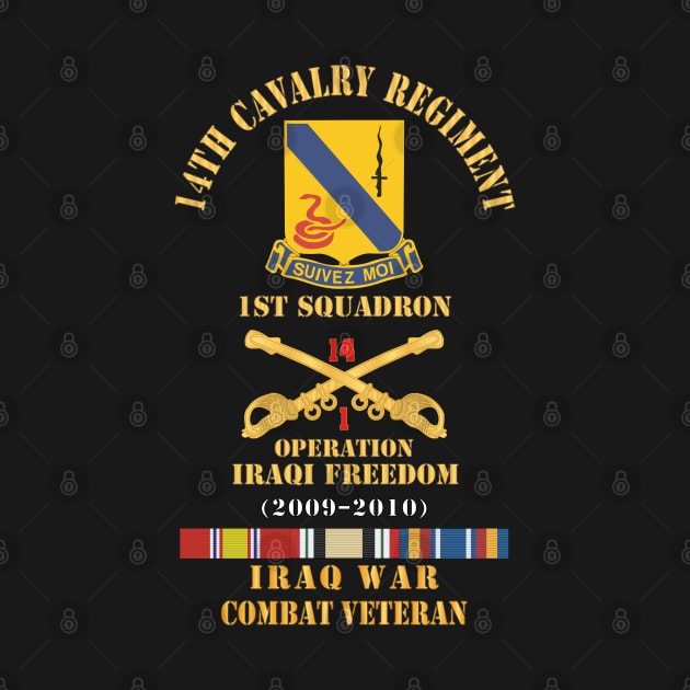 Army - 14th Cavalry Regiment w Cav Br - 1st Squadron - OIF - 2009–2010 - Red Txt Cbt Vet w IRAQ SVC X 300 by twix123844