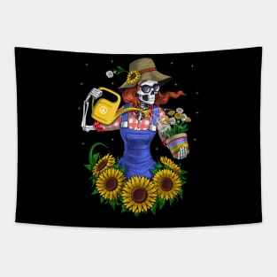 Skeleton Plants Gardener Tapestry