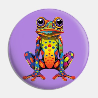 Cute Multicoloured Frog For Frog Lovers Pin