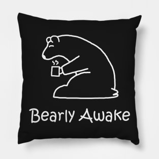 Bearly Awake White Pillow