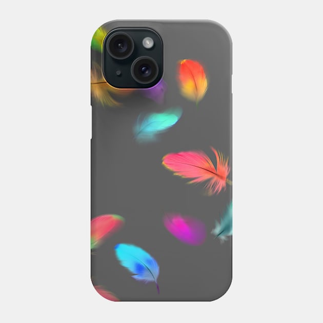 Colour ful feathers Phone Case by teedesign20