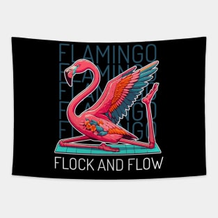 Funny flamingo yoga Tapestry