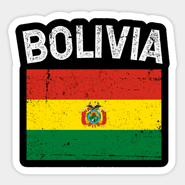 Bandera De Bolivia Bolivian Flag White Letters Design Bolivia Sticker Teepublic