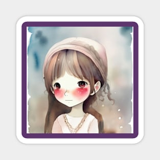 cute girl cartoon Magnet