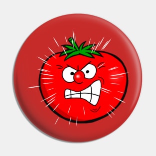 Angry Tomato portrait Art Pin