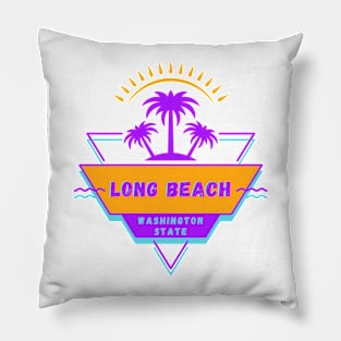 Long Beach Washington State Vibes 80's Pillow