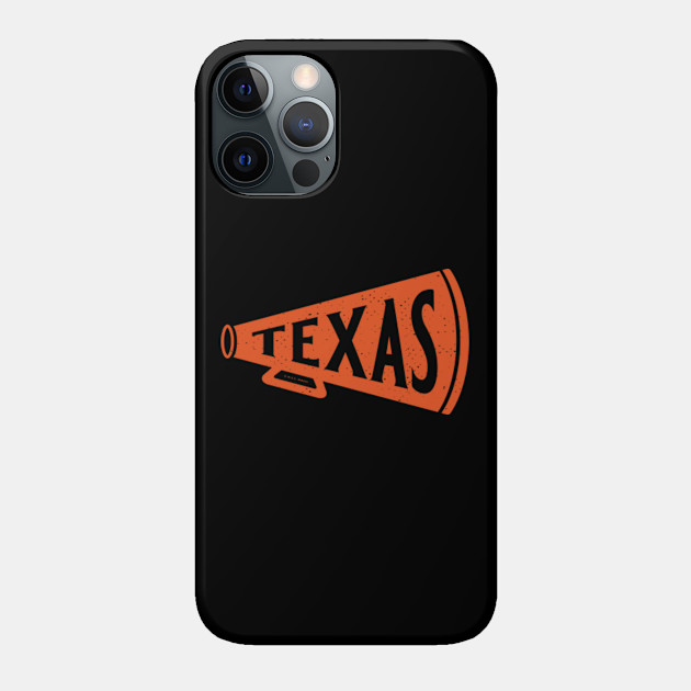 Vintage Megaphone - Texas Longhorns (Orange Texas Wordmark) - Texas Longhorns - Phone Case