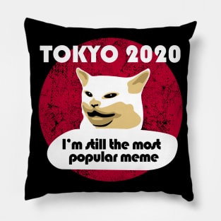 Table Cat Meme Tokyo Japan 2020 Pillow