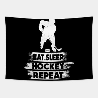 Eat Sleep Ice Hockey Repeat Tapestry