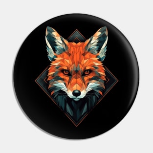 Geometric Fox Head Abstract Art Pin