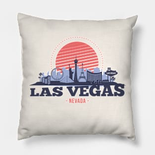 Retro Las Vegas, Nevada Skyline Pillow