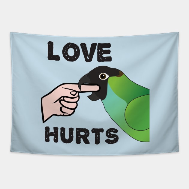 Love Hurts - Nanday Conure Parrot Tapestry by Einstein Parrot