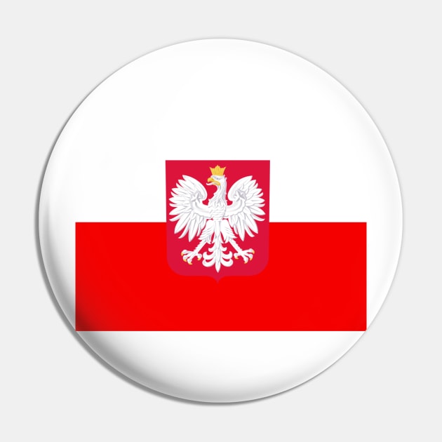 Poland coat of arms flag Pin by AidanMDesigns