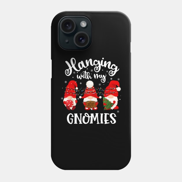 Hanging With My Gnomies Funny Gnome Friend Christmas Phone Case by rivkazachariah