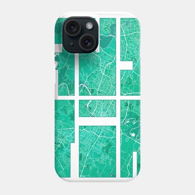 Austin, USA City Map Typography - Watercolor Phone Case by deMAP Studio