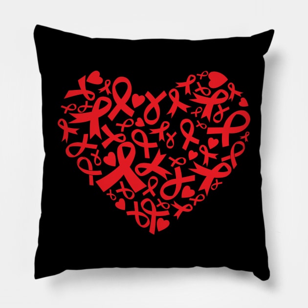 Heart of Awareness - Red Pillow by CuteCoCustom