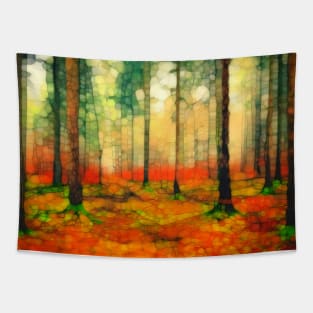 Light in the autumn woods Tapestry