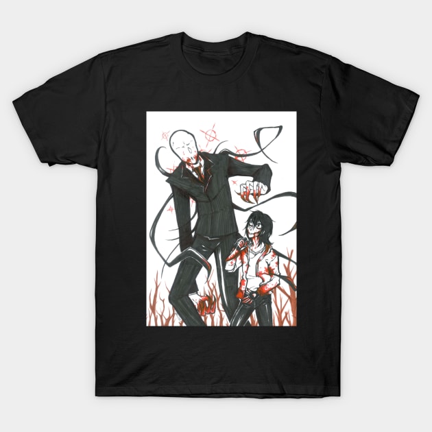 Jeff the Killer Creepypasta Slender man Slender T-shirt sold by