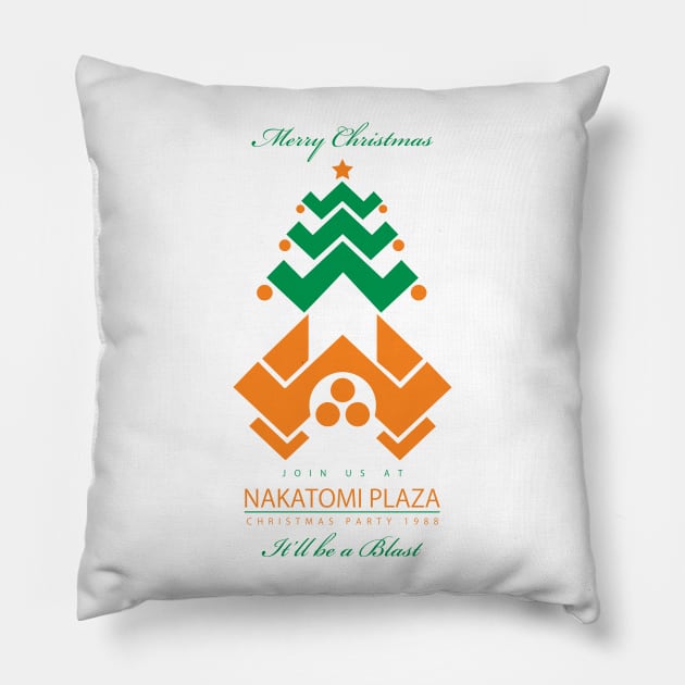 Die Hard Nakatomi Plaza Christmas Party Invite Pillow by RevLevel