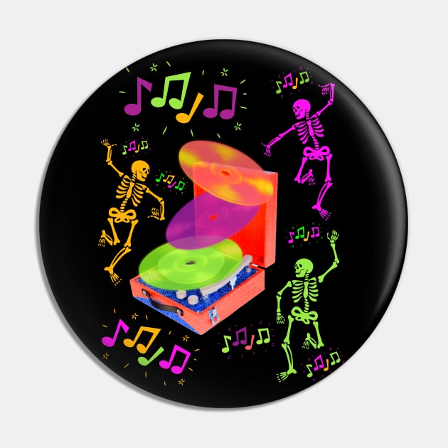 Dead Vinyl Dance Party Pin by TJWDraws