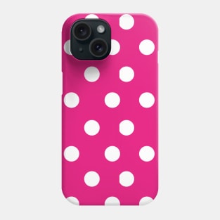 Hot Pink and White Large Polka Dot Phone Case