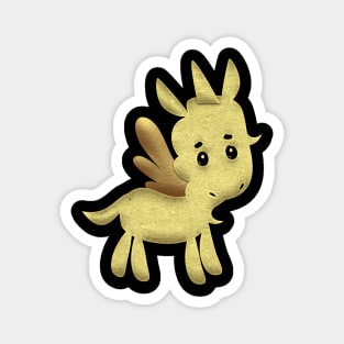 Gold Cute Unicorn Wings Magnet