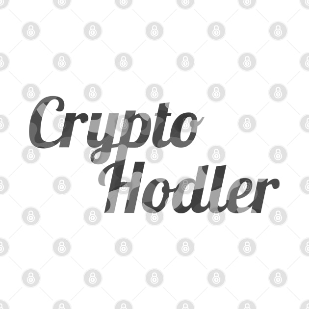 Crypto Hodler Black and White Camo Big Logo by felixbunny