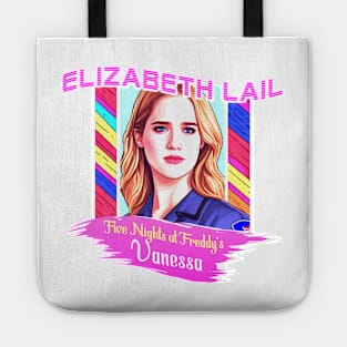 five nights at freddy's movie 2023 Elizabeth Lail as Vanessa graphic design Tote