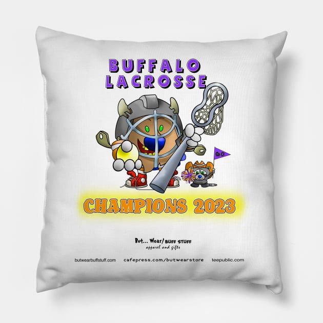 Buffalo Lacrosse Pillow by McCullagh Art