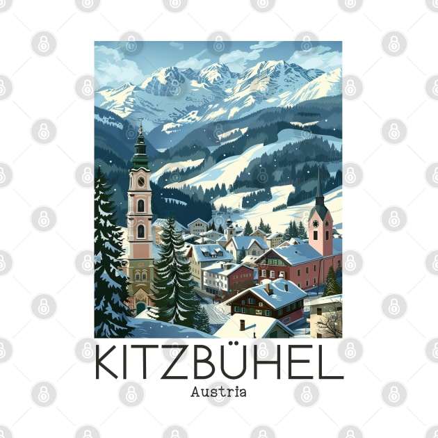 A Vintage Travel Illustration of Kitzbühel - Austria by goodoldvintage