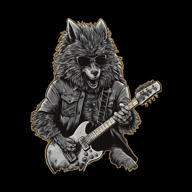 Funny wolf playing guitar by KOTYA