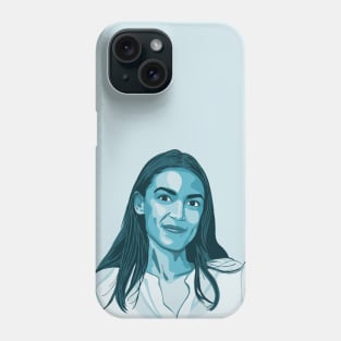 Alexandria Ocasio-Cortez Blue Portrait Phone Case