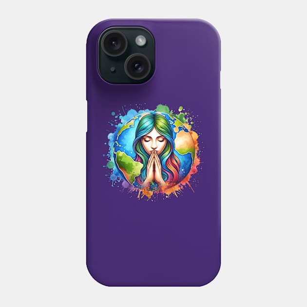 Mother Earth Praying Phone Case by SOS@ddicted