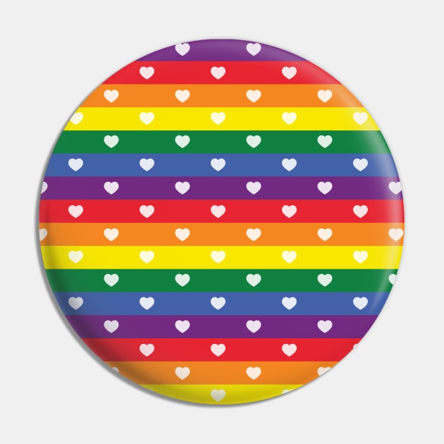 LGBT Pride Gay Pride Hearts Rainbow Flag Pin by mindeverykind