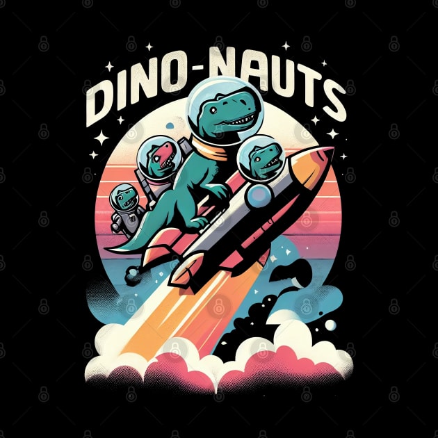 "Dino-Nauts" Dinosaurs in a Rocketship in Outer Space by SimpliPrinter