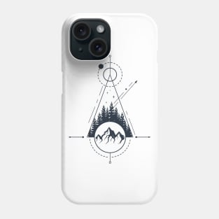 Inspirational Illustration With Mountains And Pine Trees In Geometric Style Phone Case