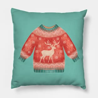 Christmas Reindeer sweater Pillow