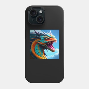 Gold and Cyan Dragon Serpent Phone Case