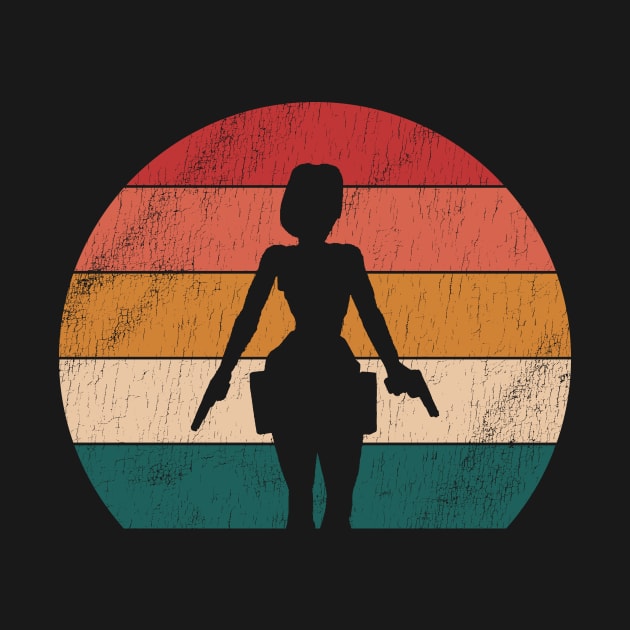 Tomb Raider Lara Croft Vintage Sunset by StebopDesigns