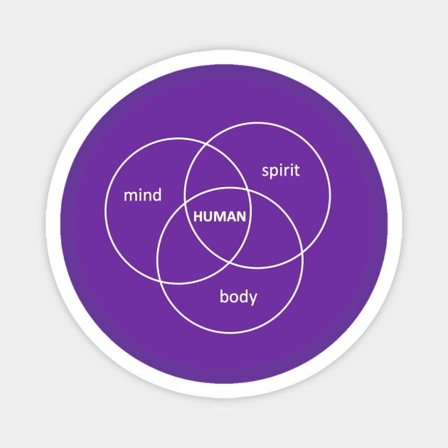 mind, body, spirit, HUMAN Magnet by JaydraPea