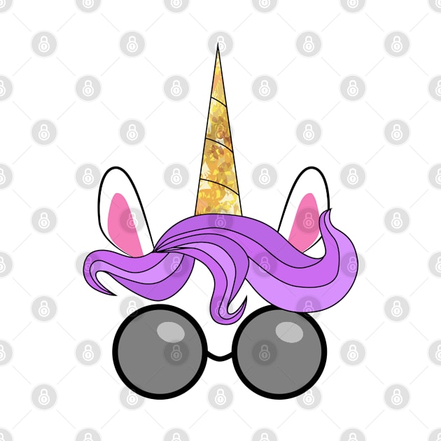 Happy unicorn face. Hand drawn style. Birthday decoration theme illustration by Michiru13 Design