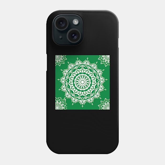 Green Mandala Phone Case by AlpanaRaiArts