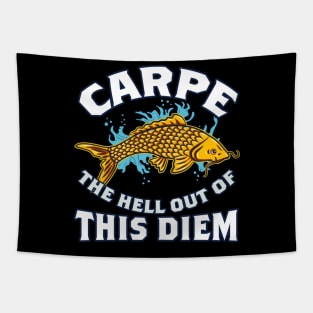 carpe the hell out of this diem T-Shirt koi fish Tapestry