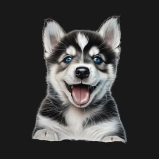 happy sibirian husky T-Shirt