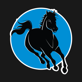 Horse with circular blue sky background design T-Shirt