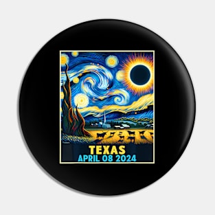 Texas Total Solar Eclipse 2024 Starry Night Pin