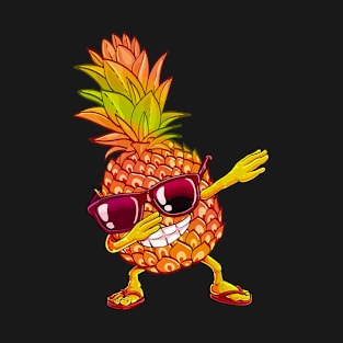 Dabbing Pineapple Sunglasses Aloha Beaches Hawaii Lgbt T-Shirt